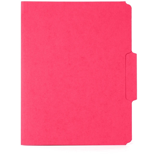 Alt view image 7 of 7 - 50 Red Fastener File Folders, Letter, 2 Prong Durable 11pt Red Paper, Letter Size, 1/3 Cut Reinforced Tabs, Bonded 2 Prong Fasteners, Medical, Law and Office Files