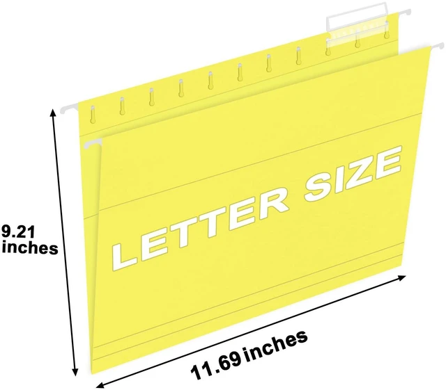 Alt view image 2 of 7 - Hanging File Folders, 30 Pack Reinforced Letter Size Hanging Folders, Designed for Bulky Files, Filing Cabinet, 1/5-Cut Adjustable Tabs (Yellow)
