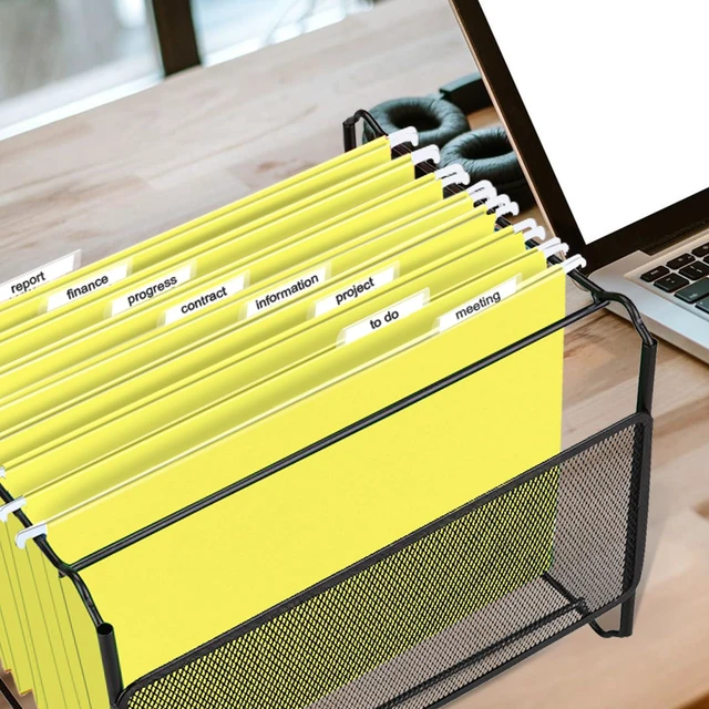 Alt view image 7 of 7 - Hanging File Folders, 30 Pack Reinforced Letter Size Hanging Folders, Designed for Bulky Files, Filing Cabinet, 1/5-Cut Adjustable Tabs (Yellow)