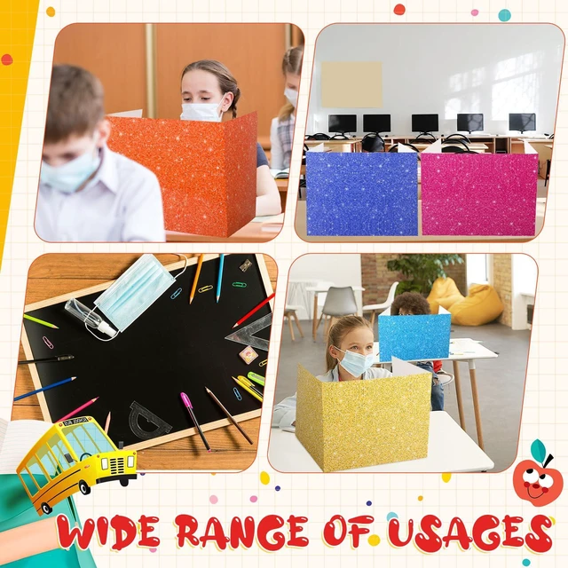 Alt view image 4 of 7 - 30 Pcs Privacy Folders for Students Desk,Crayon,Crayon Color Trifold Desk Dividers for Classroom, Colored Privacy Partition Folders for Student Teacher Desks, 15.8 x 13.4 x 11.81 Inches