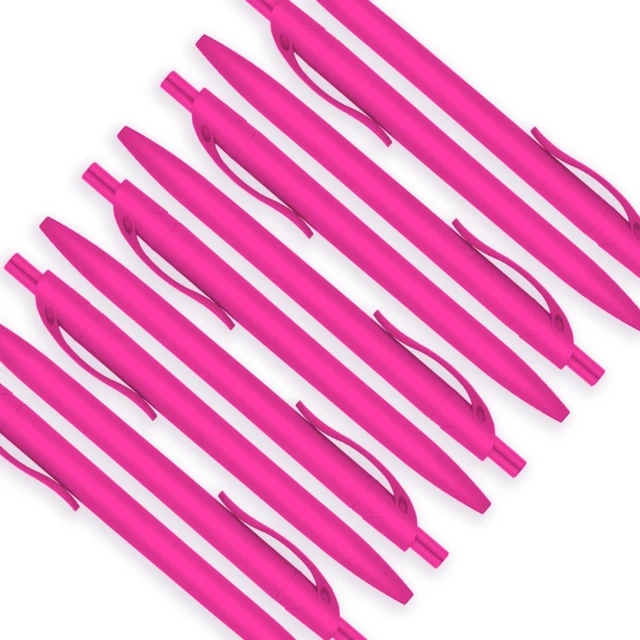 Alt view image 4 of 6 - Pens Bulk, 100 Pack No Bleed Hot Pink Barrel Click Pens, Wholesale Retractable Ballpoint Pens, Medium Point, Smooth Ink, 1.0MM Black Ink