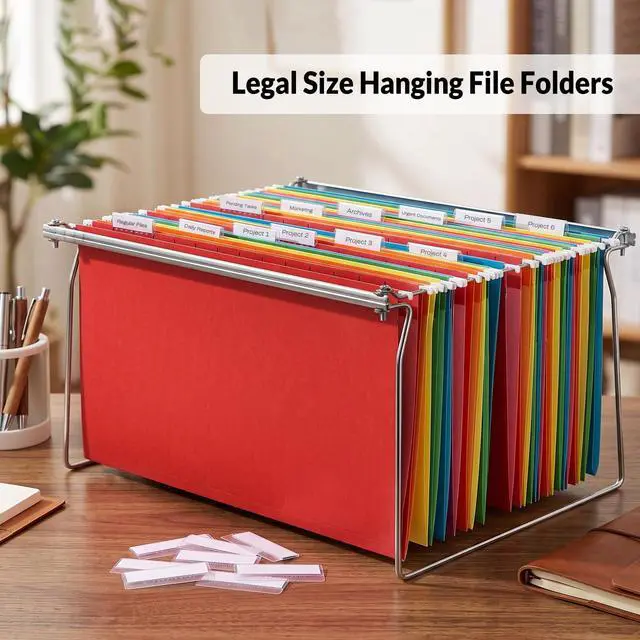 Alt view image 4 of 7 - Hanging File Folders Legal Size, 25 Pack File Folders 1/5-Cut Tabs, Assorted Colors, Stay Organized for Your Home and Office Bulk File and Documents