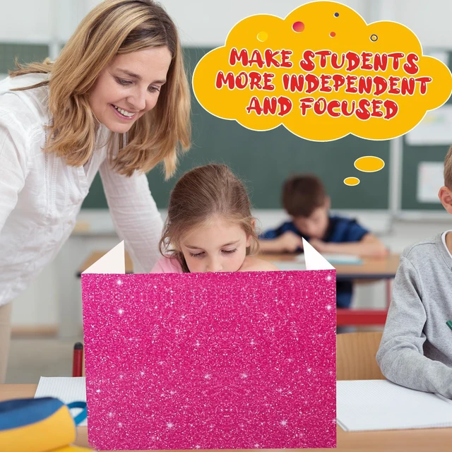 Alt view image 6 of 7 - 30 Pcs Privacy Folders for Students Desk,Crayon,Crayon Color Trifold Desk Dividers for Classroom, Colored Privacy Partition Folders for Student Teacher Desks, 15.8 x 13.4 x 11.81 Inches