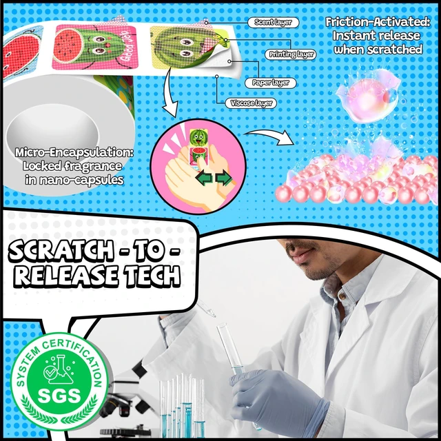 Alt view image 4 of 7 - 1200 Pcs Scratch and Sniff Scented Stickers for Kids 4 Rolls, 0.98 in; Smelly Motivational Reward Stickers; Classroom Teacher Must Haves; School Supplies Incentives for Students