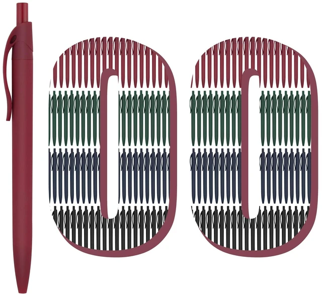 Main image of Pens Bulk, 100 Pack No Bleed Click Black Pens, Retractable Ballpoint Pens, Medium Point, Smooth Ink Pens, 1.0MM Black Ink