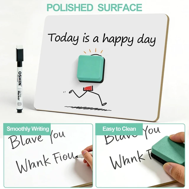 Alt view image 5 of 7 - 30 Pack Small White Boards, 9"x12" Double Sided Personal Dry Erase Boards Portable Handheld Whiteboards for Kids, Students, Teacher School, Include 30 Markers, 30 Erasers, 30 Pen Clips