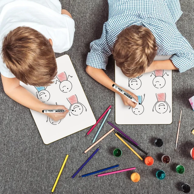 Alt view image 7 of 7 - 30 Pack Small White Boards, 9"x12" Double Sided Personal Dry Erase Boards Portable Handheld Whiteboards for Kids, Students, Teacher School, Include 30 Markers, 30 Erasers, 30 Pen Clips