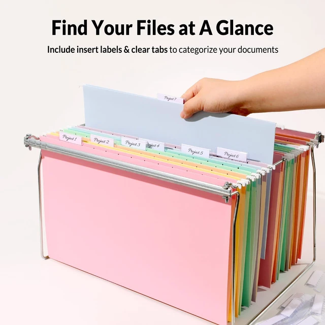 Alt view image 5 of 7 - Hanging File Folders Legal Size, 50 Pack File Folders 1/5-Cut Tabs, 10 Macaron Colors, Stay Organized for Your Home and Office Bulk File and Documents