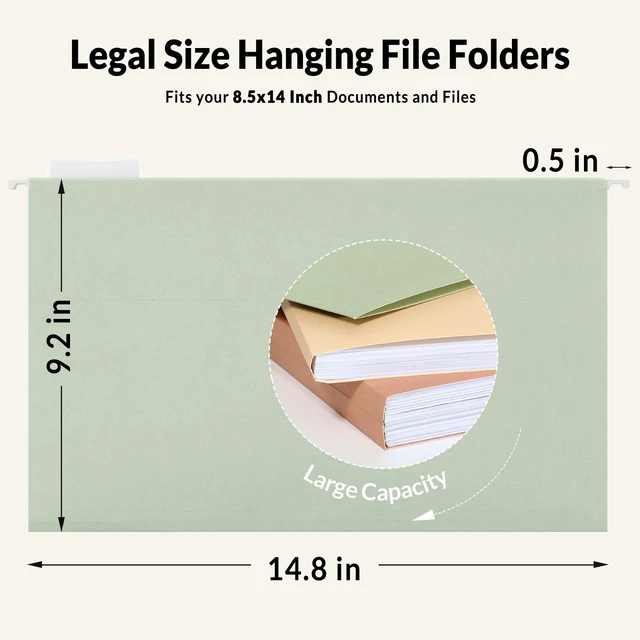Alt view image 2 of 7 - Hanging File Folders Legal Size, 50 Pack File Folders 1/5-Cut Tabs,10 Pastel Colors, Stay Organized for Your Home and Office Bulk File and Documents