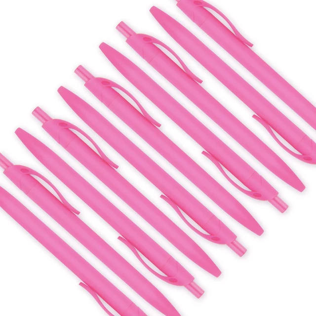 Alt view image 4 of 6 - Pens Bulk, 100 Pack No Bleed Pink Barrel Click Pens, Medium Point, Smooth Ink, 1.0MM Black Ink