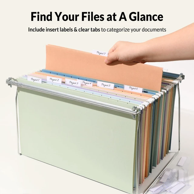 Alt view image 5 of 7 - Hanging File Folders Legal Size, 50 Pack File Folders 1/5-Cut Tabs,10 Pastel Colors, Stay Organized for Your Home and Office Bulk File and Documents