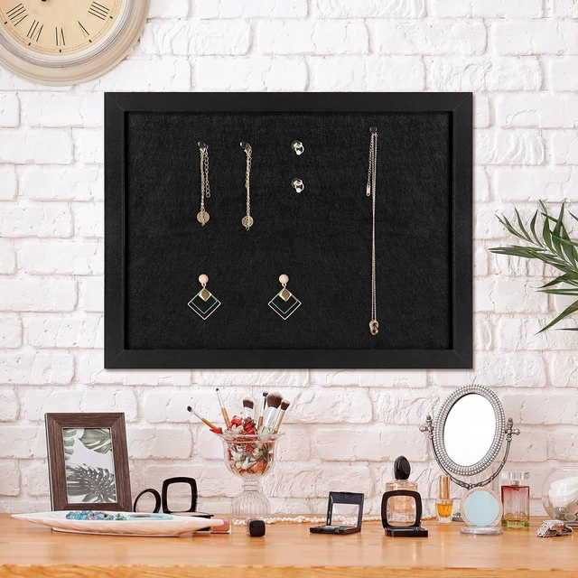 Alt view image 4 of 7 - Cork Board Bulletin Board, Cork Boards for Walls with Pins, Eye Bolts, gaskets, Screws, Pin Board for Office, School and Home (All Black, 17x23-2P)