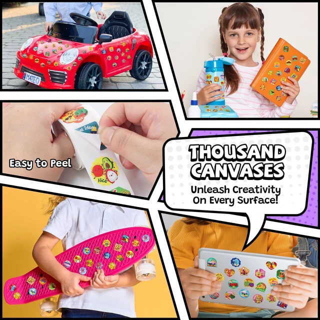 Alt view image 6 of 7 - 1200 PCS Smelly Roll Stickers for Kids, 4 Rolls 4 Scent Scratch & Sniff Food Theme; Positive Reward for Classroom; Portable Drawer Box for Travel, Car, Airplane; 48 Designs