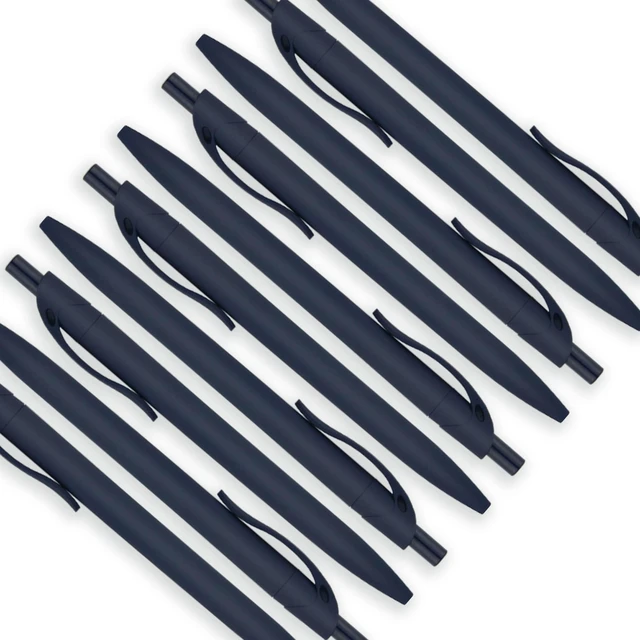 Alt view image 4 of 7 - 100 Pack No Bleed Blue Barrel Click Pens, Wholesale Retractable Ballpoint Pens, Medium Point, Smooth Ink, 1.0MM Black Ink