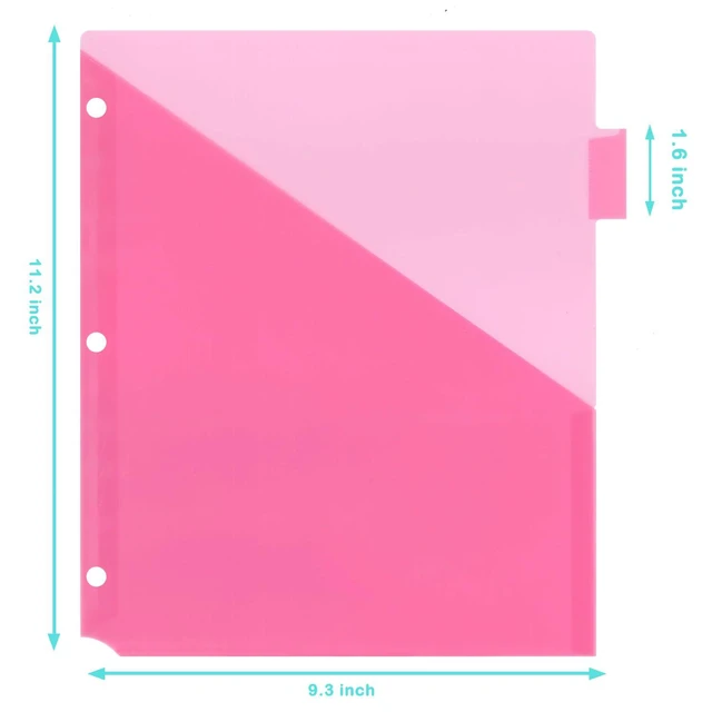 Alt view image 7 of 7 - Plastic 8-Tab Dividers with Two Pockets - 3 Sets, Multicolor Dividers with Pockets for Binders, 24PCS Tab Dividers Assorted Colors