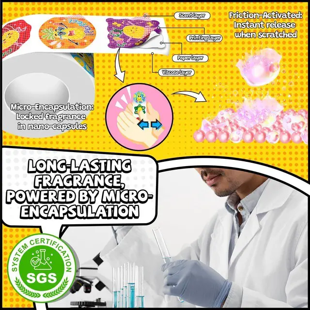 Alt view image 3 of 7 - 600 Pcs Scratch and Sniff Scented Stickers for Kids 3 Rolls, 1.57 Inch; Smelly Motivational Reward Stickers; Classroom Encouragement School Stickers for Teachers, Students
