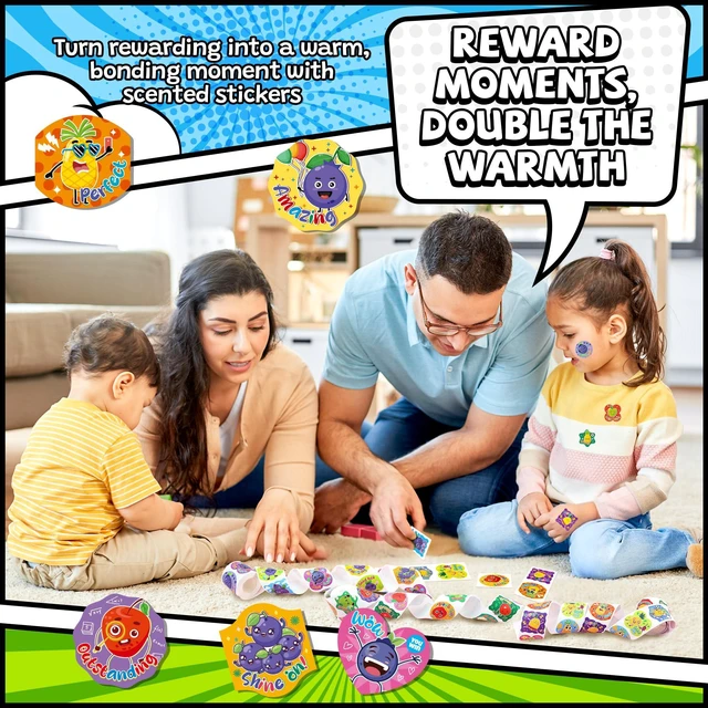 Alt view image 6 of 7 - 600 Pcs Scratch and Sniff Scented Stickers for Kids 3 Rolls, 1.57 Inch; Smelly Motivational Reward Stickers; Classroom Encouragement School Stickers for Teachers, Students