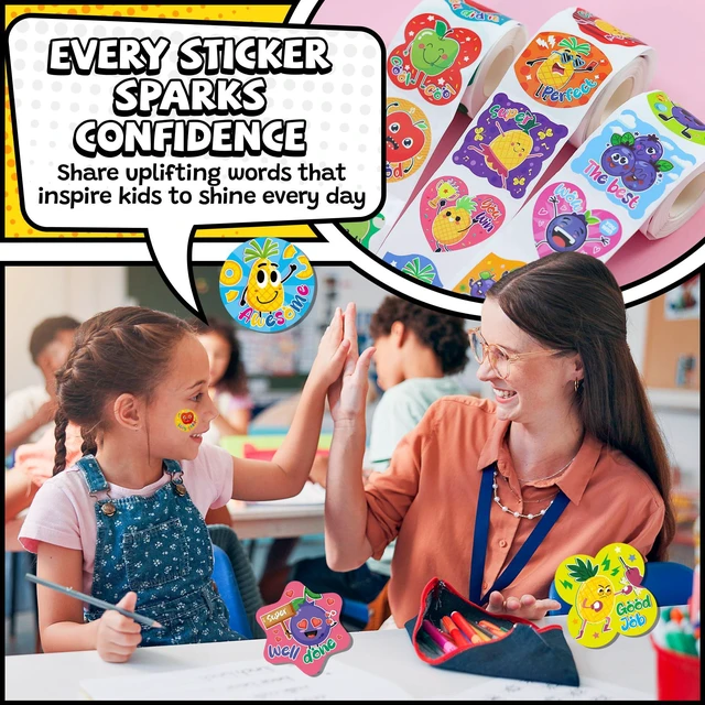 Alt view image 5 of 7 - 600 Pcs Scratch and Sniff Scented Stickers for Kids 3 Rolls, 1.57 Inch; Smelly Motivational Reward Stickers; Classroom Encouragement School Stickers for Teachers, Students