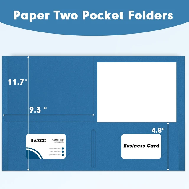 Alt view image 2 of 7 - Two Pocket Folders, 75 Pack 2 Pocket Folders Fit Letter Size Paper, Paper Folders with Pockets for School Office Business Home (Navy Blue)