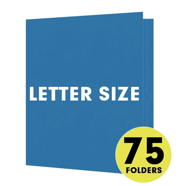Alt view image 4 of 7 - Two Pocket Folders, 75 Pack 2 Pocket Folders Fit Letter Size Paper, Paper Folders with Pockets for School Office Business Home (Navy Blue)