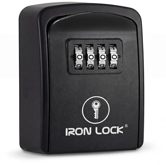 Main image of ® Small Wall Mount Key Lock Box for Keys Outside (Black) Combination Lock, Resettable 4-Digit Code, Screw-In Wall Mount, Weather-Resistant Metal, No Battery or App, Holds 2 to 5 Keys