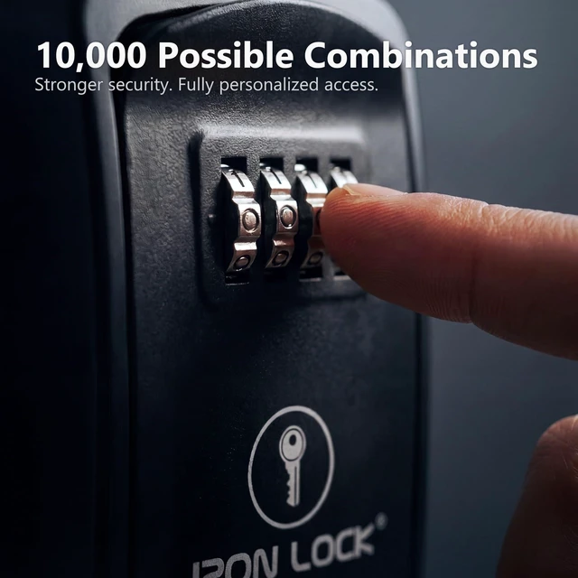 Alt view image 3 of 7 - ® Small Wall Mount Key Lock Box for Keys Outside (Black) Combination Lock, Resettable 4-Digit Code, Screw-In Wall Mount, Weather-Resistant Metal, No Battery or App, Holds 2 to 5 Keys