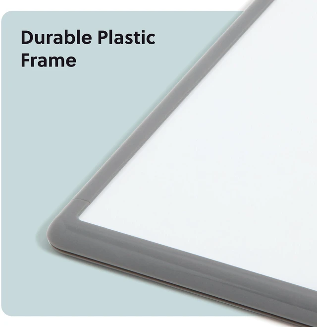 Alt view image 4 of 6 - Contempo Magnetic Dry Erase Board White Board, 11" x 14", Gray Modern Frame, Includes Magnet and Marker