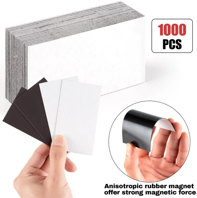 Alt view image 2 of 7 - DIY Magnetic Business Name Card with Self Adhesive Backings,2 X 3½ Inch Bulk Value Pack of 1000PCS,Sticky Anisotropic Magnets Tape,Peel and Stick Magnets for Small Business Essentials