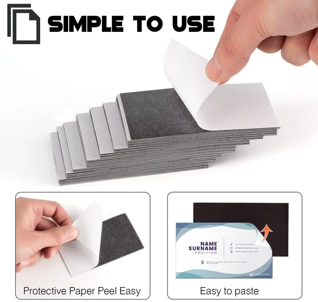 Alt view image 4 of 7 - DIY Magnetic Business Name Card with Self Adhesive Backings,2 X 3½ Inch Bulk Value Pack of 1000PCS,Sticky Anisotropic Magnets Tape,Peel and Stick Magnets for Small Business Essentials