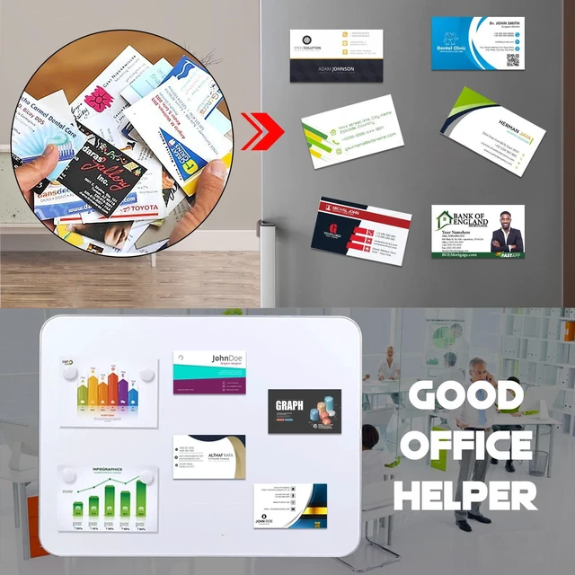 Alt view image 6 of 7 - DIY Magnetic Business Name Card with Self Adhesive Backings,2 X 3½ Inch Bulk Value Pack of 1000PCS,Sticky Anisotropic Magnets Tape,Peel and Stick Magnets for Small Business Essentials