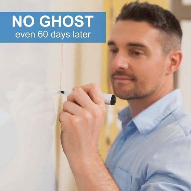 Alt view image 2 of 6 - White Board Sticker for Wall, 1.44x11ft Peel and Stick Whiteboard Wallpaper, Stain-Proof & Super Sticky Dry Erase Wall Decal, Dry Erase Contact Paper Roll Adhesive for Table/Door, 3 Markers WS11