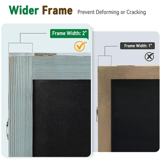 Alt view image 3 of 7 - A Frame Chalkboard Signs 40"x20", Large Freestanding Chalk Board Solid Pine Wood, Widened Frame, Large Writing Area, Stable Structure for Outdoor Use, Great for Bar Wedding and School