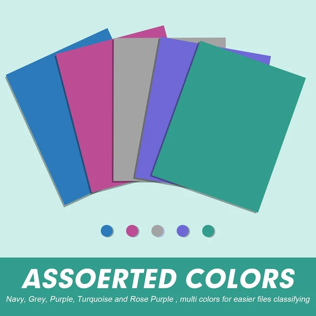 Alt view image 4 of 7 - Two Pocket Folders, 75 Pack File Folders with Pockets Fit Letter Size Paper, Thick Paper File Folder for School Office Business Home, Assorted 5 Colors
