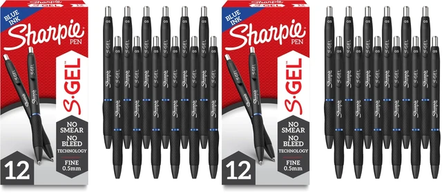 Main image of S-Gel Pens, Fine Point (0.5mm), Blue Gel Ink, For Home, Office, School (Pack of 24)