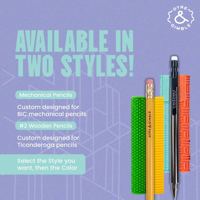 Alt view image 7 of 7 - Textured Silicone Pencil Sleeves for Kids & Adults, For Quiet & Calm Fidgeting, Fits #2 Wooden Pencils - 4 Grips, 2 Pencils