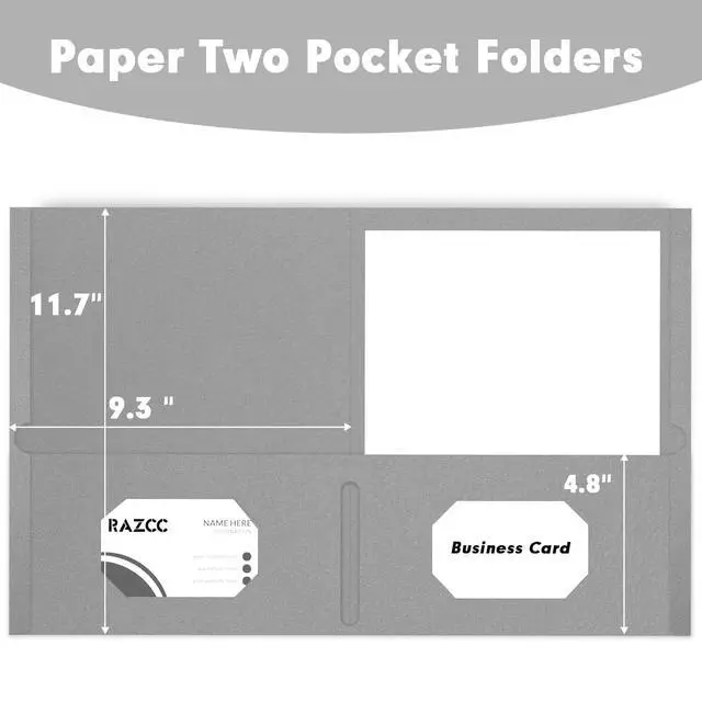 Alt view image 2 of 7 - Two Pocket Folders, 75 Pack, Letter Size, Grey