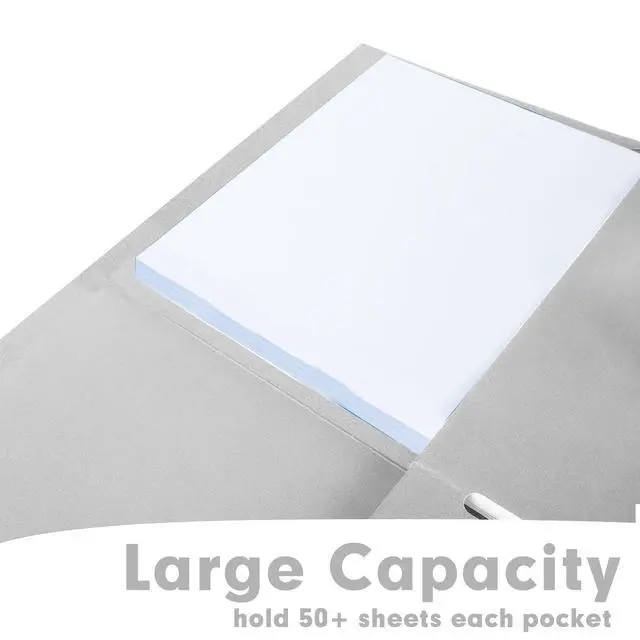 Alt view image 5 of 7 - Two Pocket Folders, 75 Pack, Letter Size, Grey