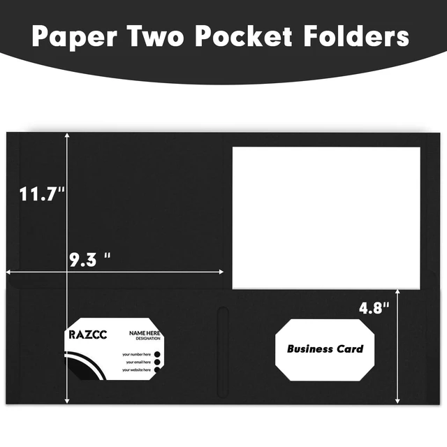 Alt view image 2 of 7 - Two Pocket Folders, 75 Pack, Letter Size, Black