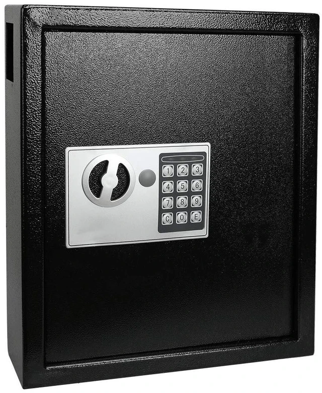 Main image of Digital Key Box, Wall Mount 40 Key Cabinet with Key Tags, Black Electronic Key Organizer, Combination Lock Box, Large Key Holder, Home, Office & Property Management, 14.4 x 11.8 x 3.9 In