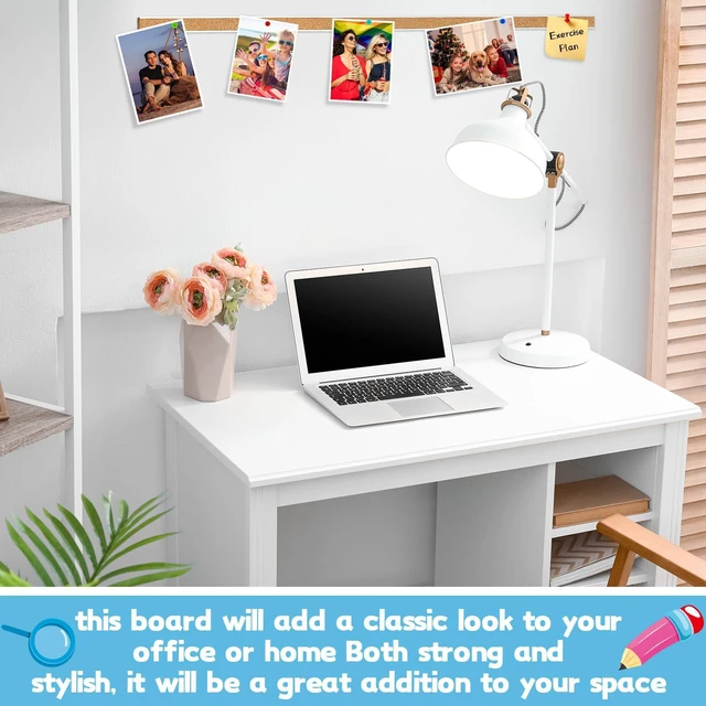 Alt view image 6 of 6 - 10 Pcs Cork Strips 48"x1" Bulletin Bar Strip, Aluminum Wall Trim Brown Cork Boards with Accessories, Notes Photos Memos Display, for Wall Organization Classroom Office Home