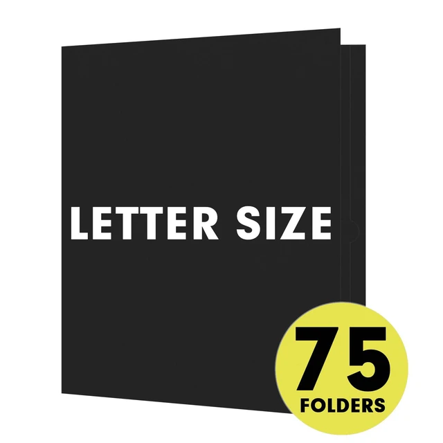 Alt view image 4 of 7 - Two Pocket Folders, 75 Pack, Letter Size, Black