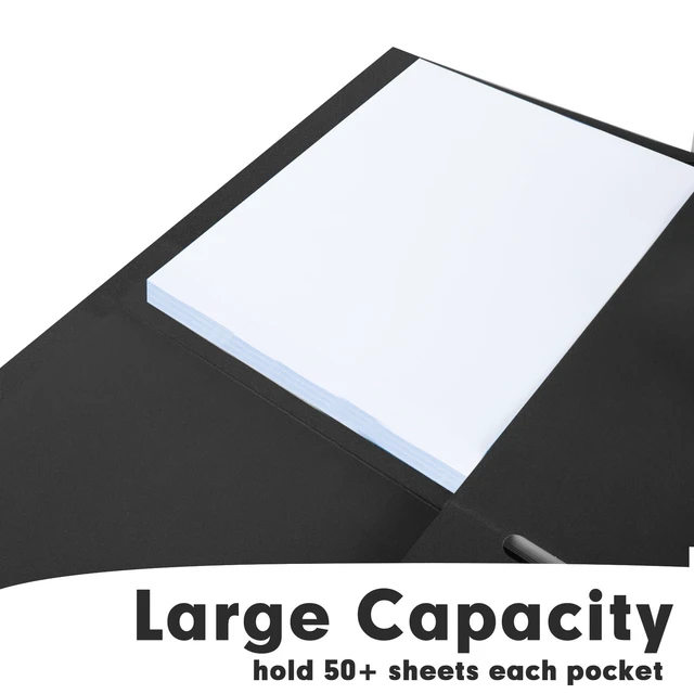 Alt view image 5 of 7 - Two Pocket Folders, 75 Pack, Letter Size, Black