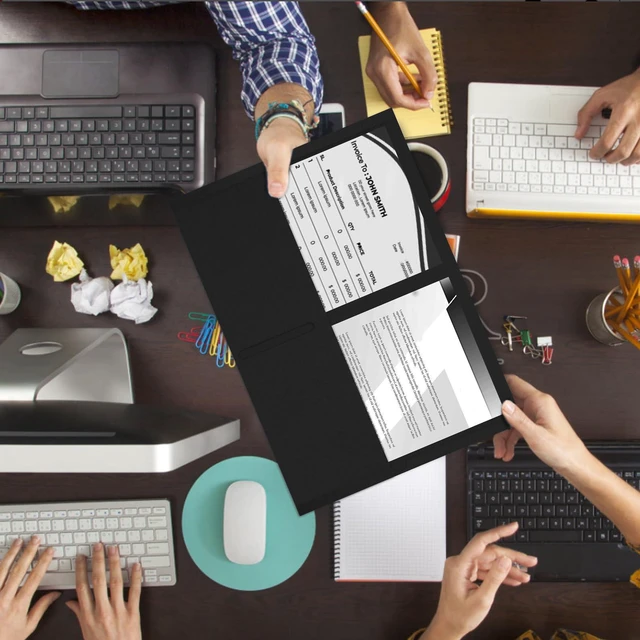 Alt view image 7 of 7 - Two Pocket Folders, 75 Pack, Letter Size, Black