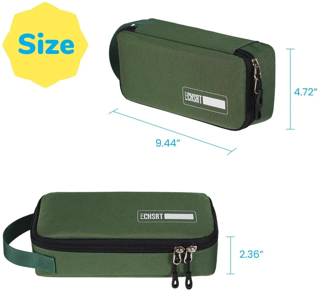 Alt view image 2 of 6 - Large Pencil Case, Aesthetic Pen Pouch with Big Capacity, Minimalist Portable Stationery Bag with Handle for Office Organizer Aesthetic Pencil Cases