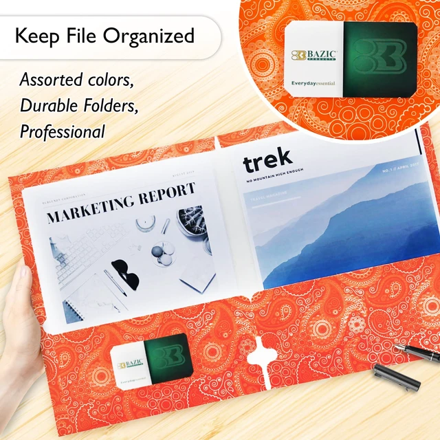Alt view image 3 of 7 - Paisley Paper 2-Pocket Folder, 48-Case Two interior pockets, Holds letter-size 8.5 x 11 in sheets for school and office, Bulk pack