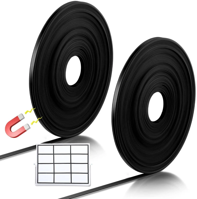 Main image of Black Magnetic Tape Roll Thin Strips, 1/2 Inch X 25 Feet, 2 Pcs Magnetic Board Dividers Whiteboard Graphic Decorative Tape Marking Line for Classroom Office Art Accessories