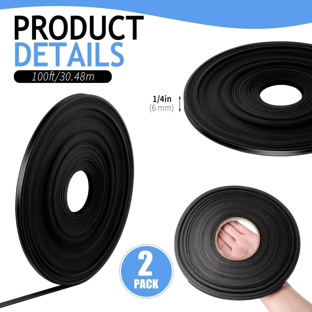 Alt view image 2 of 6 - Black Magnetic Tape Roll Thin Strips, 1/2 Inch X 25 Feet, 2 Pcs Magnetic Board Dividers Whiteboard Graphic Decorative Tape Marking Line for Classroom Office Art Accessories