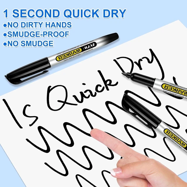 Alt view image 4 of 7 - Permanent Markers Bulk, 144 Pack 12 Colors Fine Point, Quick Drying Writing, Marking & Drawing, School, Office, Warehouse, Business, Logistics, Waterproof Ink on Paper Plastic Metal Cardboard