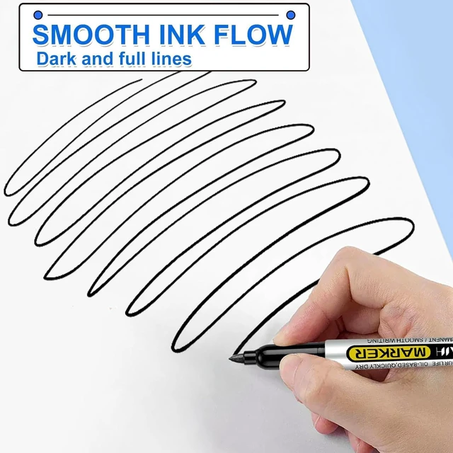 Alt view image 5 of 7 - Permanent Markers Bulk, 144 Pack 12 Colors Fine Point, Quick Drying Writing, Marking & Drawing, School, Office, Warehouse, Business, Logistics, Waterproof Ink on Paper Plastic Metal Cardboard