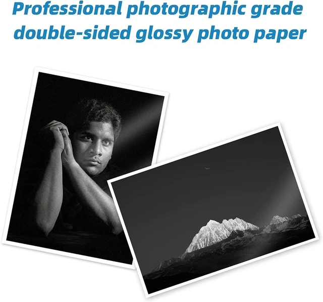 Alt view image 6 of 6 - 37lb Double-Sided Glossy Inkjet Photo Paper, 8.5x11, 200 Sheets 140gsm, 6.5mil thin paper for brochures, flyers, menus, calendars, chip bags, wrappers, magazine covers, and folded projects
